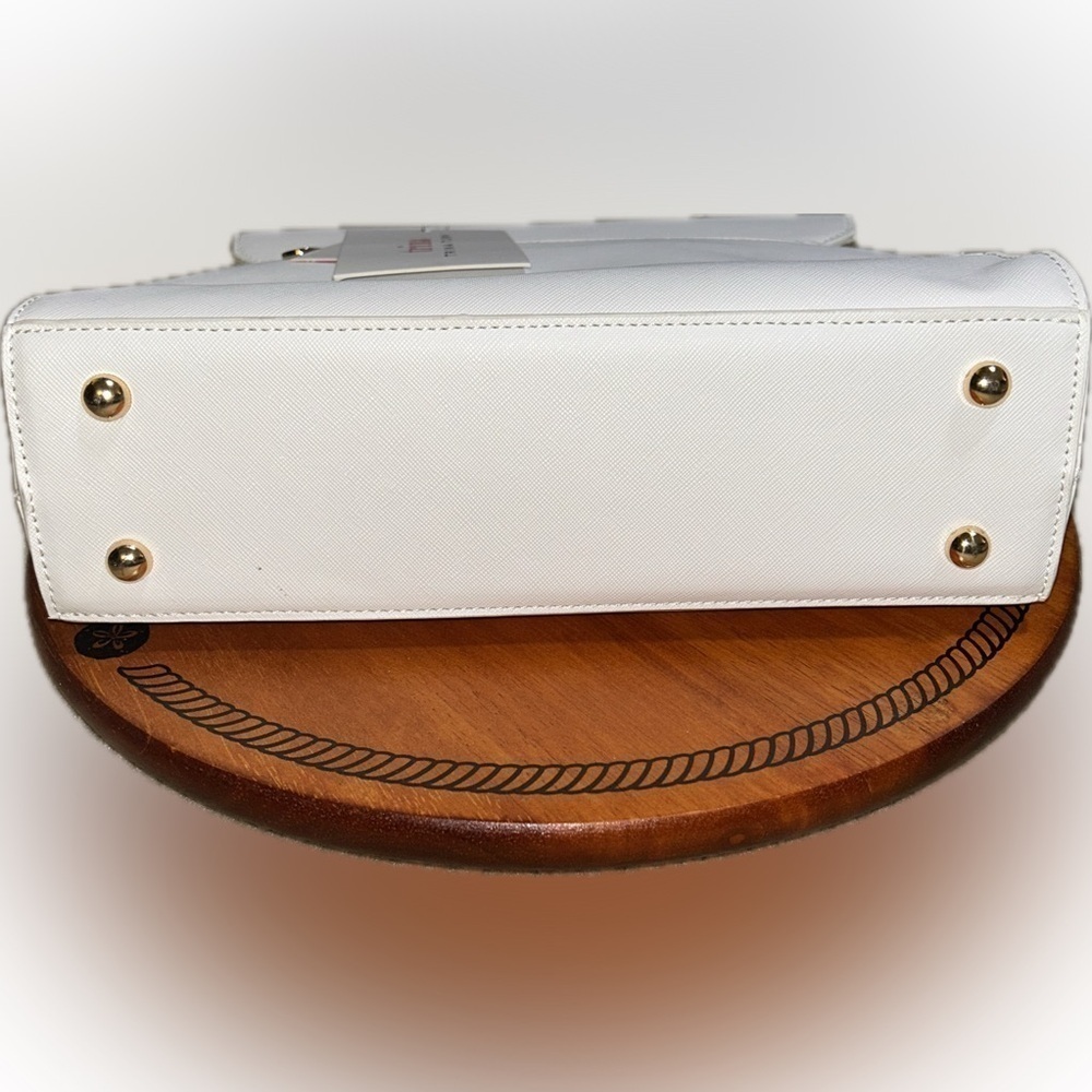 NWT Trina Turk Top Handle Satchel with Crossbody Strap in White - Picture 2 of 6